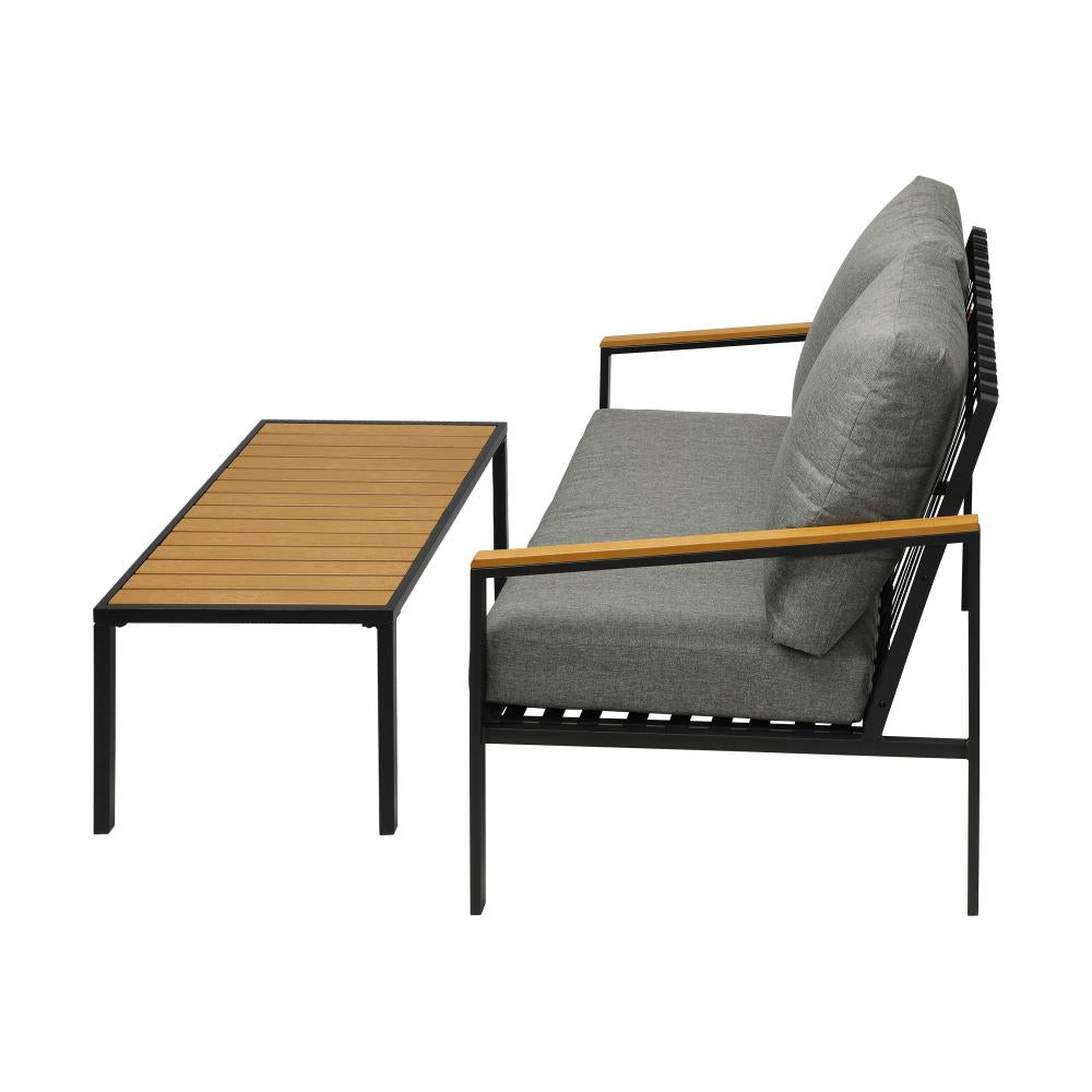 Peruzzi Deluxe Outdoor Furniture Set | Cushioned Metal Wood Patio Setting