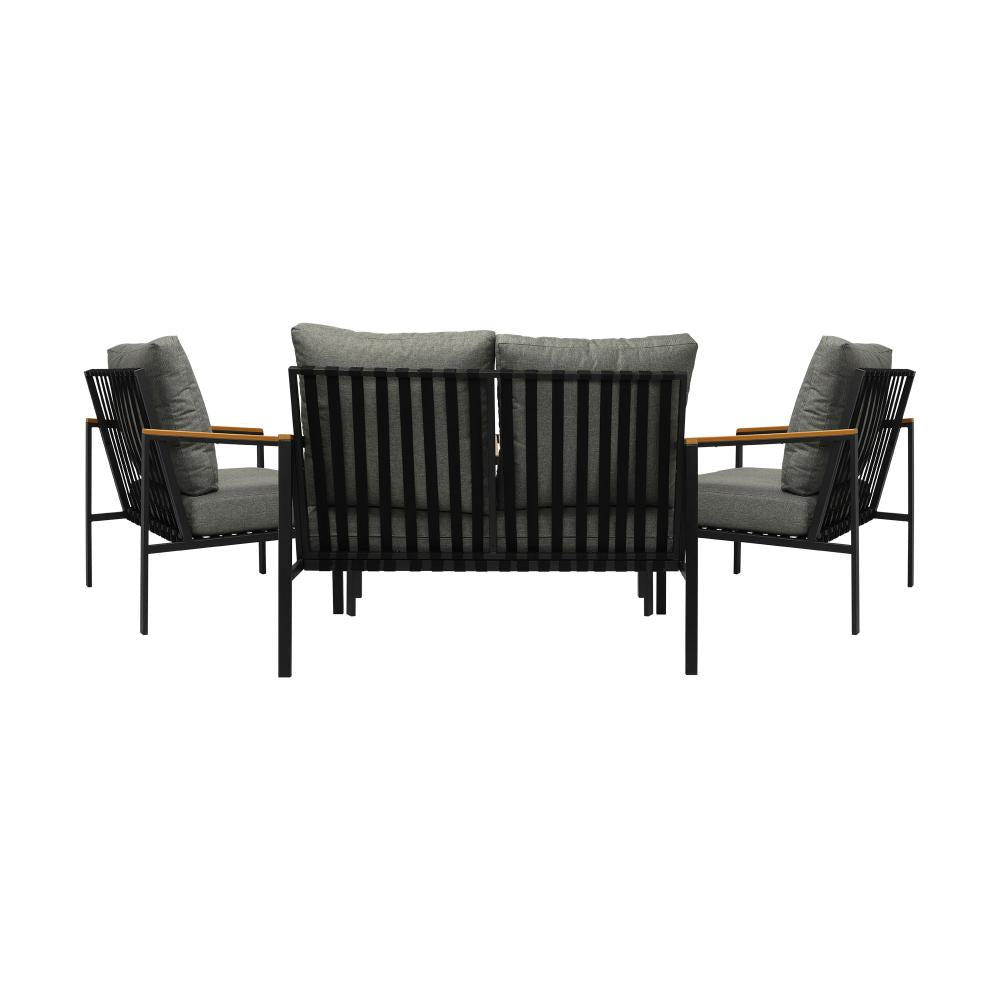 Peruzzi Deluxe Outdoor Furniture Set | Cushioned Metal Wood Patio Setting