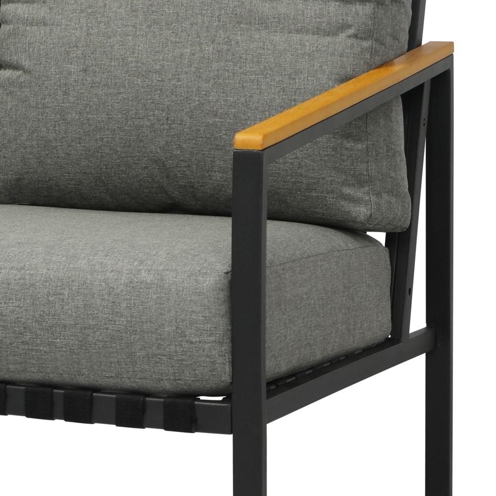 Peruzzi Deluxe Outdoor Furniture Set | Cushioned Metal Wood Patio Setting