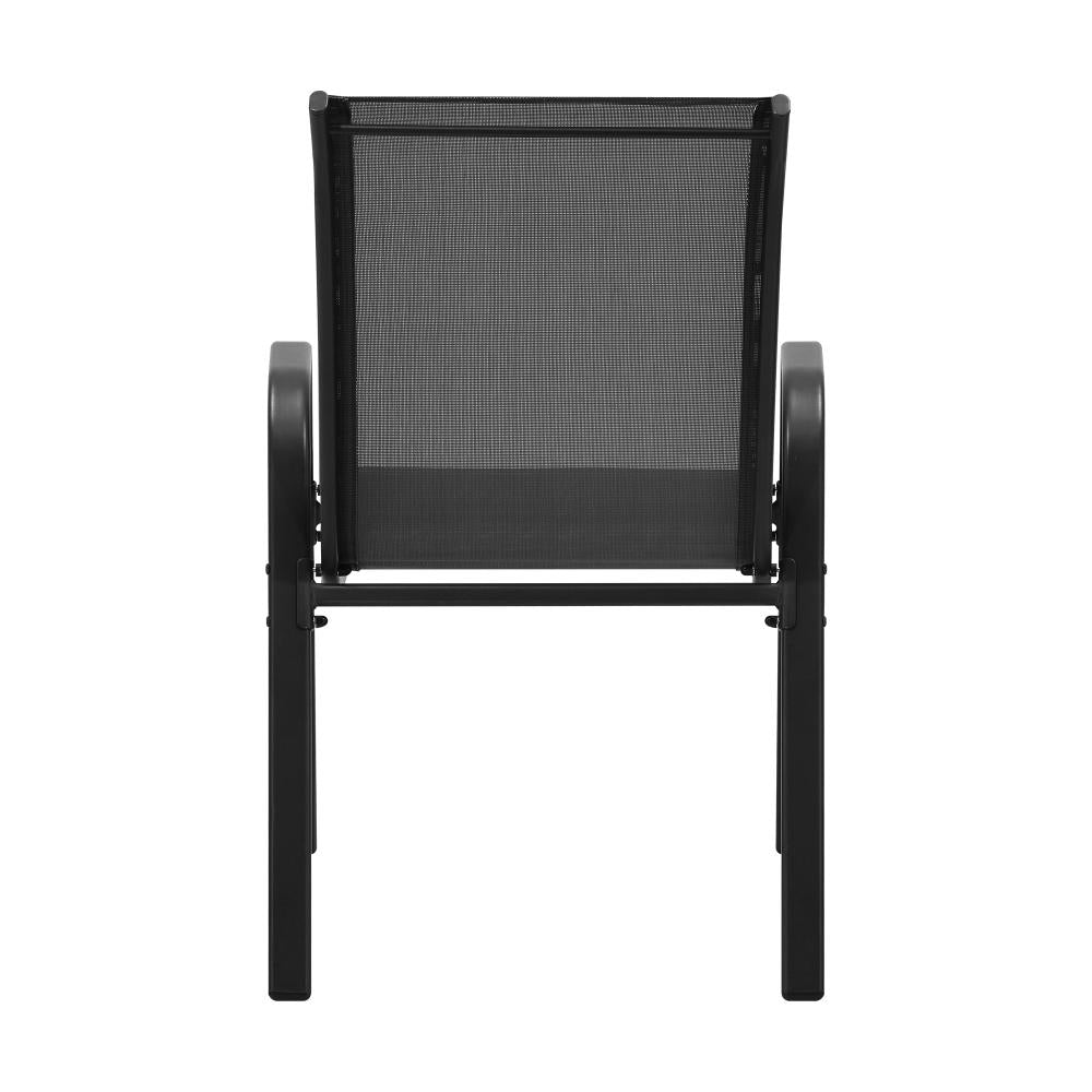 Mikanos Modern Outdoor Stackable Chairs | Two or Four Steel and Mesh Patio Chairs