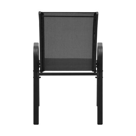 Mikanos Modern Outdoor Stackable Chairs | Two or Four Steel and Mesh Patio Chairs