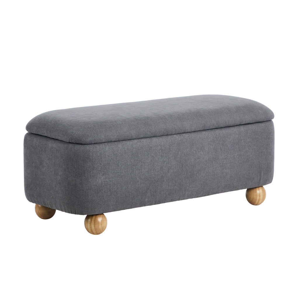 Taledo Two in One Ottoman Storage Box and Seating Bench | Cushioned Soft Boucle or Fabric Blanket Box