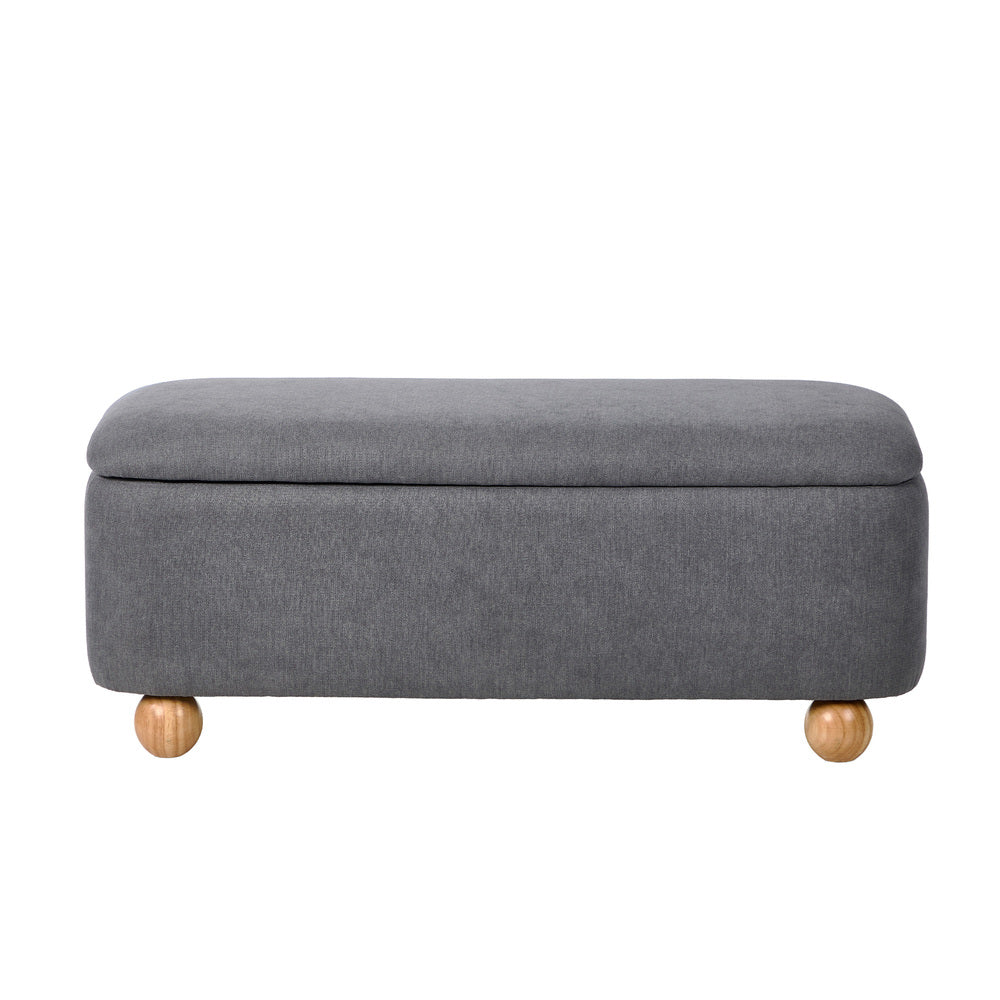 Taledo Two in One Ottoman Storage Box and Seating Bench | Cushioned Soft Boucle or Fabric Blanket Box