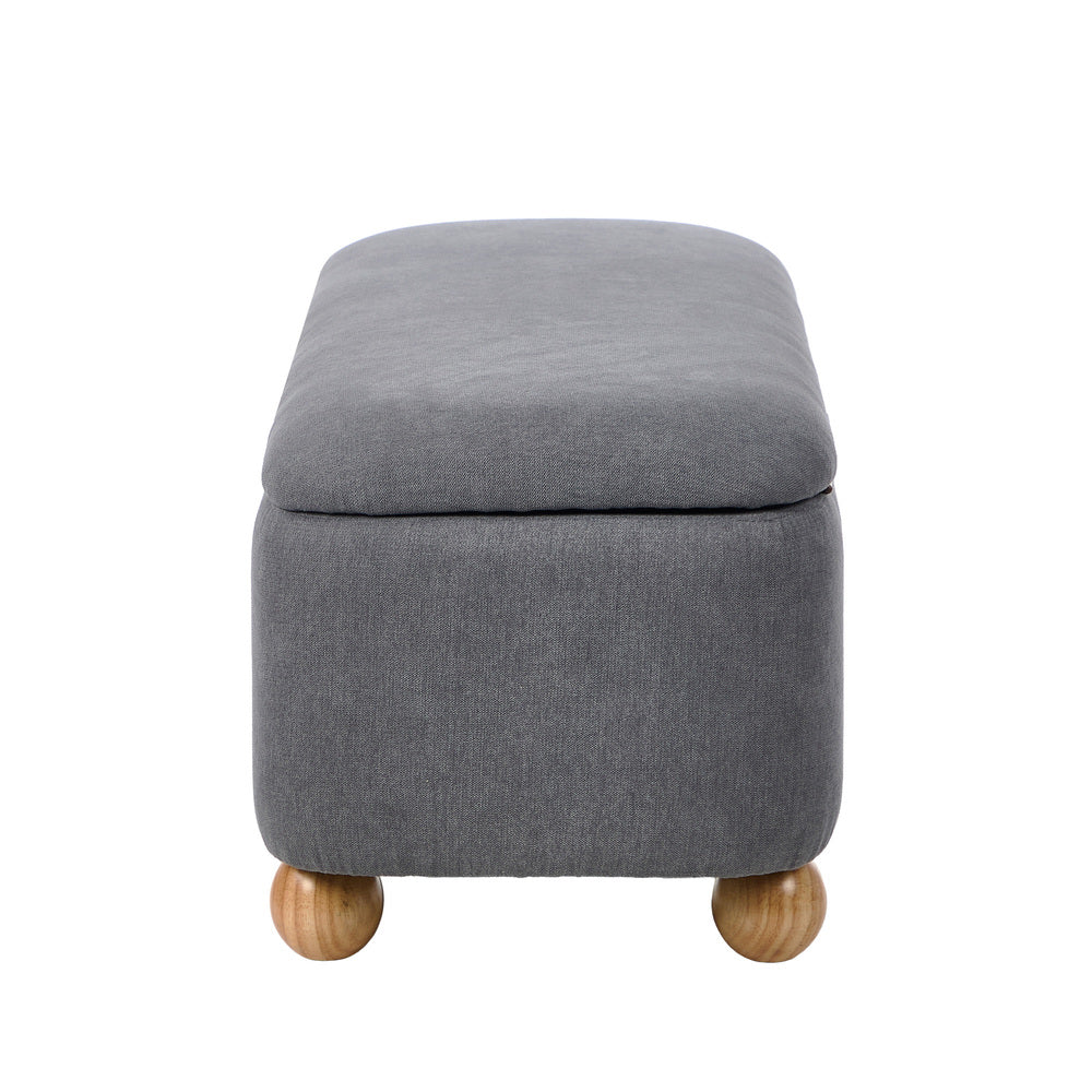 Taledo Two in One Ottoman Storage Box and Seating Bench | Cushioned Soft Boucle or Fabric Blanket Box