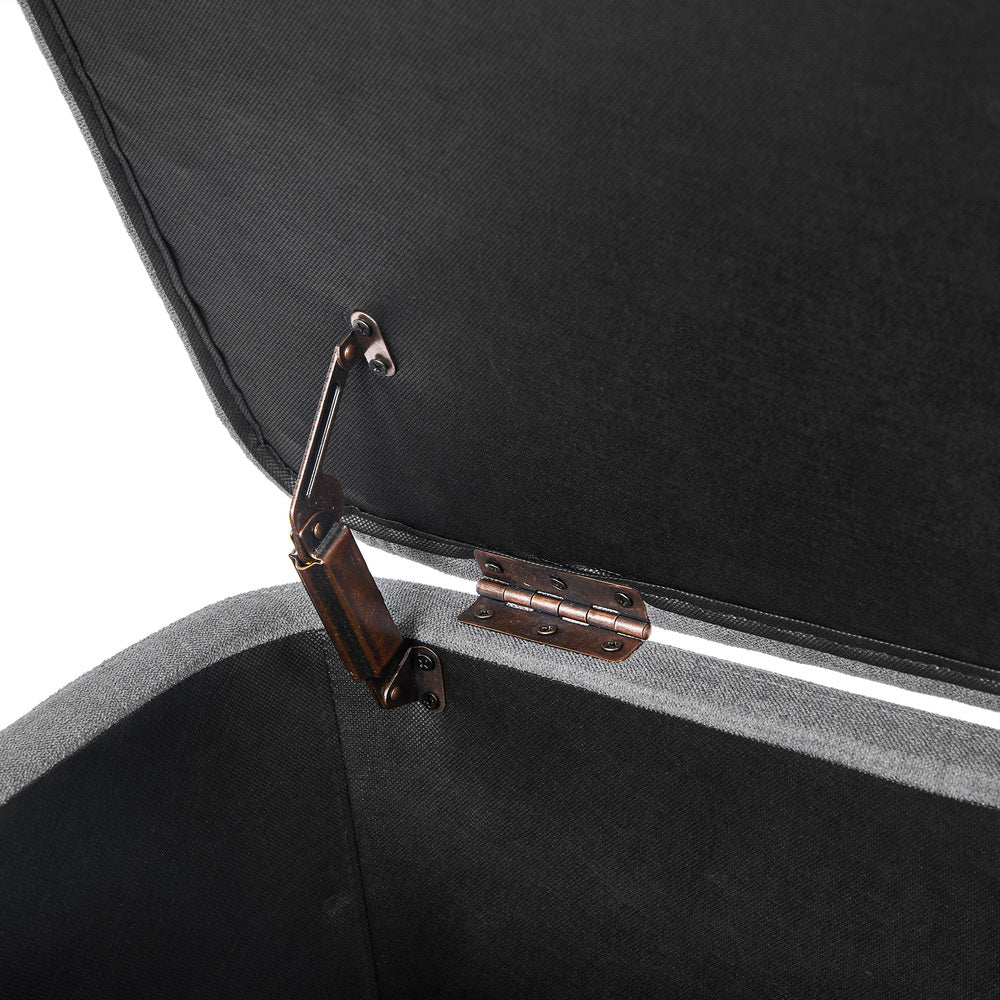 Taledo Two in One Ottoman Storage Box and Seating Bench | Cushioned Soft Boucle or Fabric Blanket Box