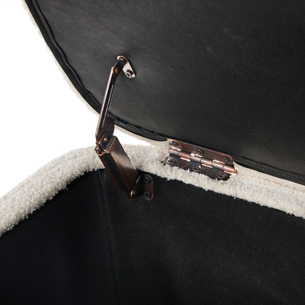 Taledo Two in One Ottoman Storage Box and Seating Bench | Cushioned Soft Boucle or Fabric Blanket Box