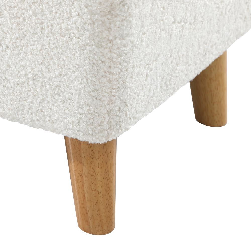 Teddy Boucle Seating Storage Ottoman Daybed | White Boucle Blanket Box Seating Bench
