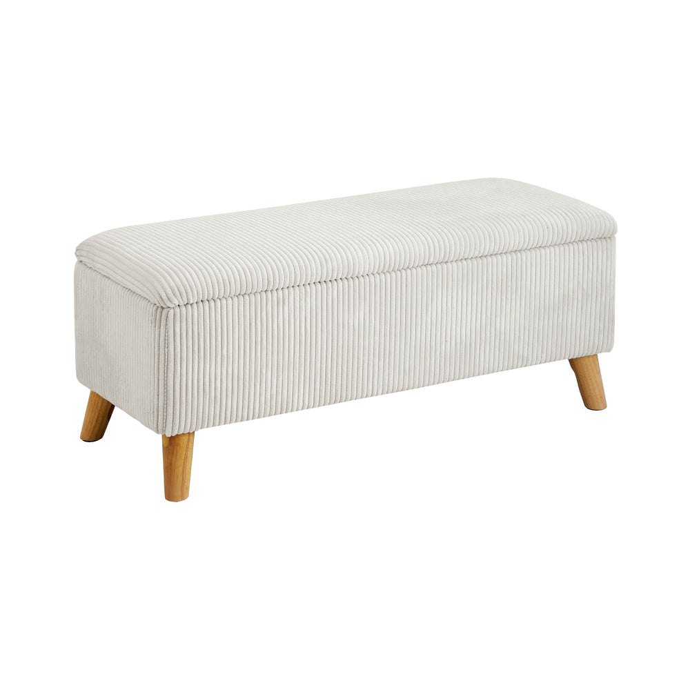 Parisi Two in One Ottoman Storage Box and Seating Bench | Cushioned Soft Velvet Ripple Blanket Box