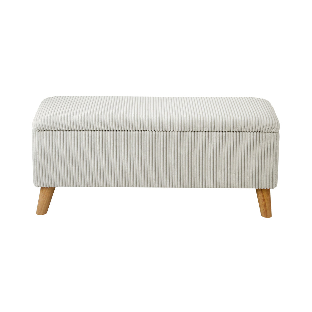 Parisi Two in One Ottoman Storage Box and Seating Bench | Cushioned Soft Velvet Ripple Blanket Box