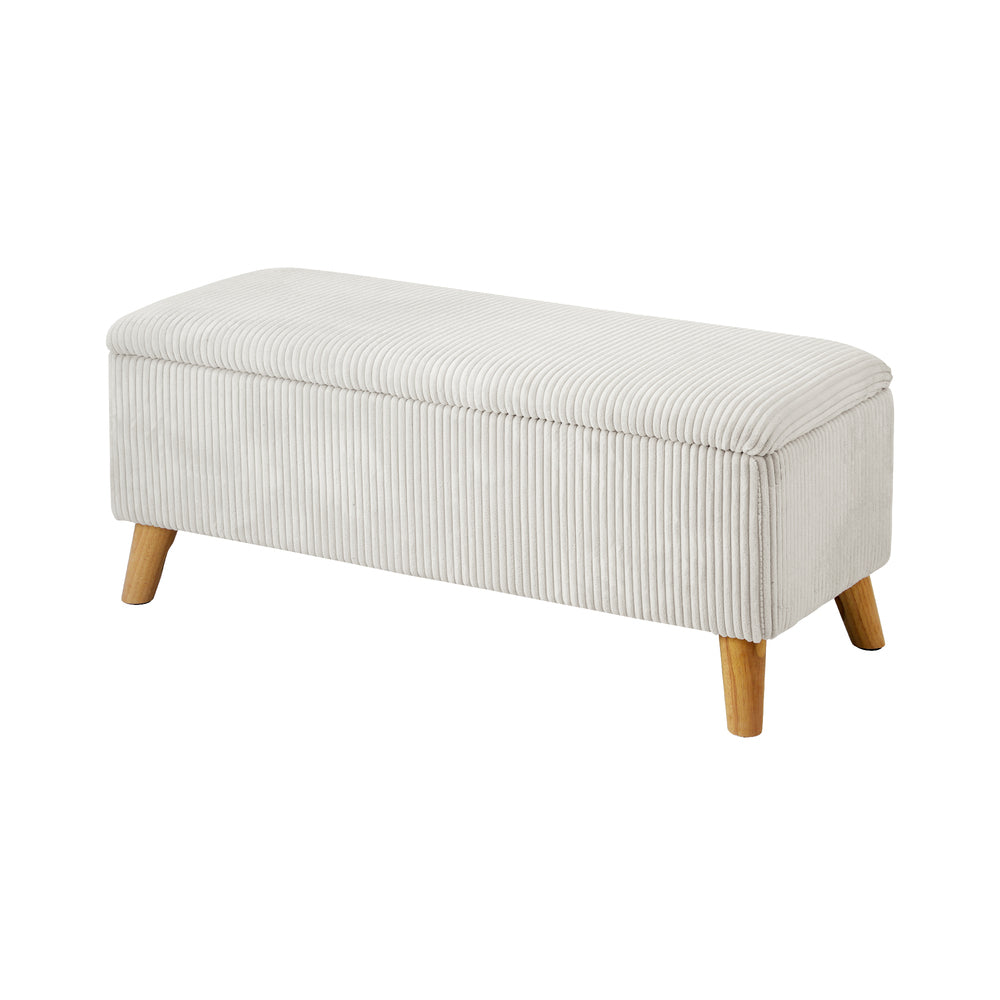 Parisi Two in One Ottoman Storage Box and Seating Bench | Cushioned Soft Velvet Ripple Blanket Box