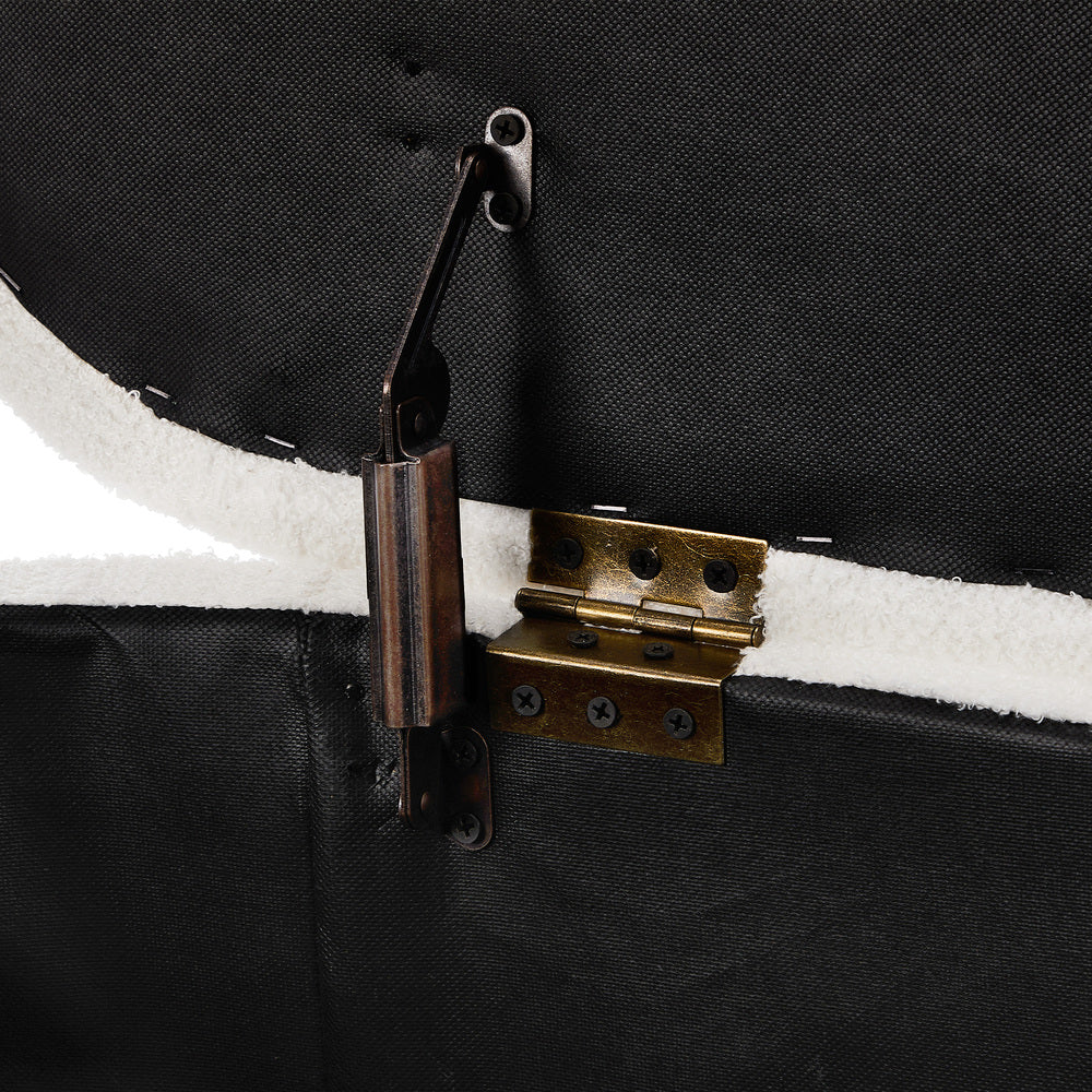 Julia Two in One Storage Ottoman and Seating Bench | Oval Shaped Modern Blanket Box Boucle or Linen