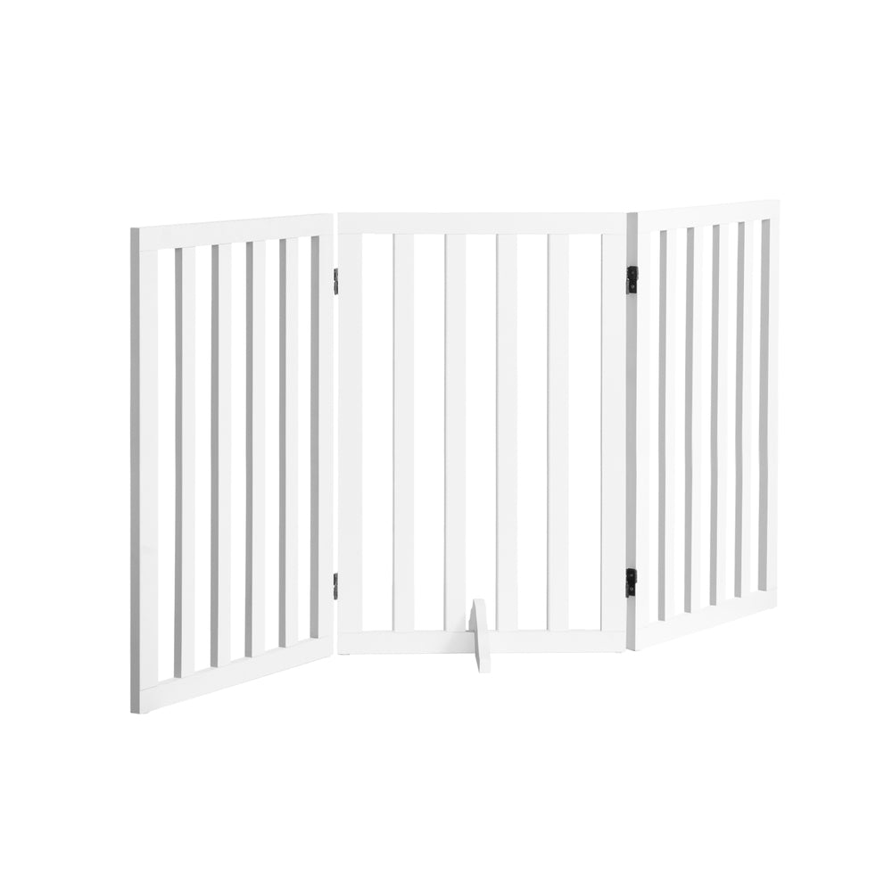 Extra Tall 80cm High White Wooden Pet Gate | Foldable Stable Dog Fence Safety Stairs Gate