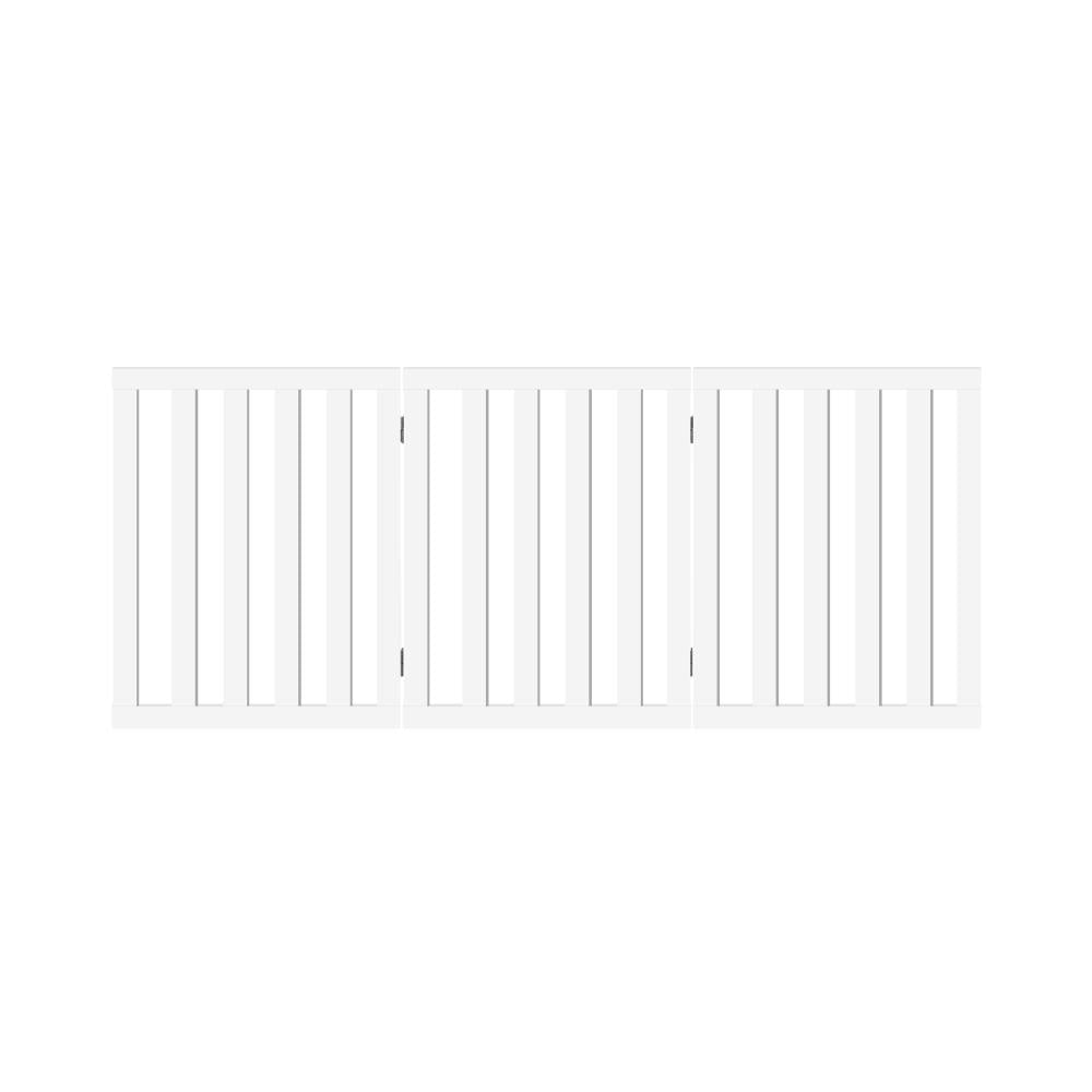 Premium White Wooden Foldable Pet Gate | Modern Dog Fence | 3/4/6 Panel Pet Safety Gate