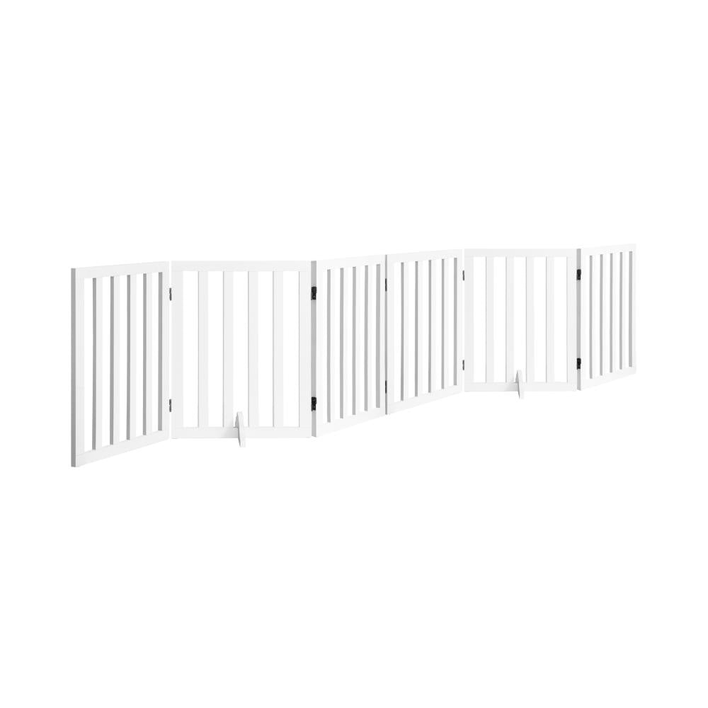 Premium White Wooden Foldable Pet Gate | Modern Dog Fence | 3/4/6 Panel Pet Safety Gate