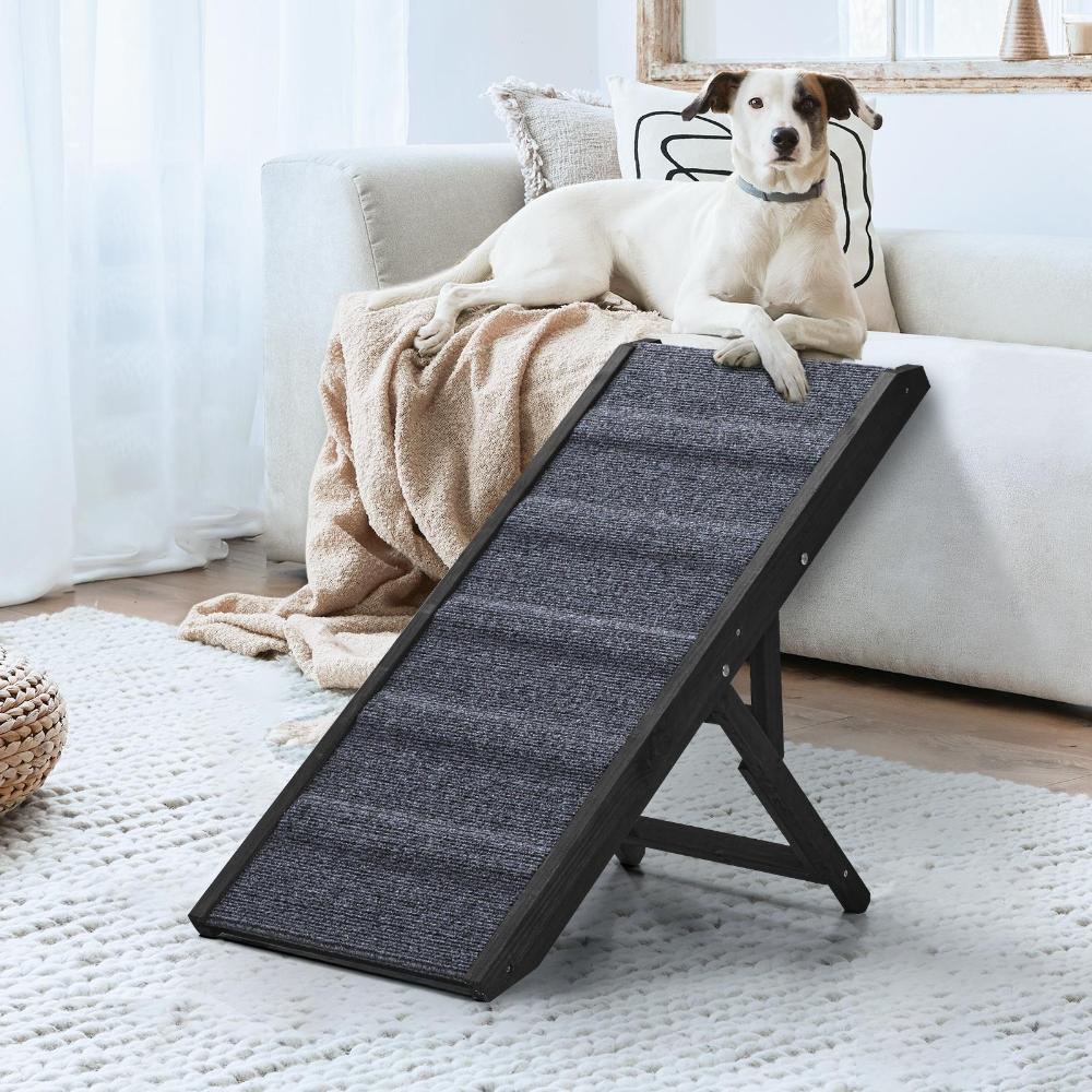 90cm Adjustable Pet Ramp with Extra Grip | Foldable Travel Dog Stairs