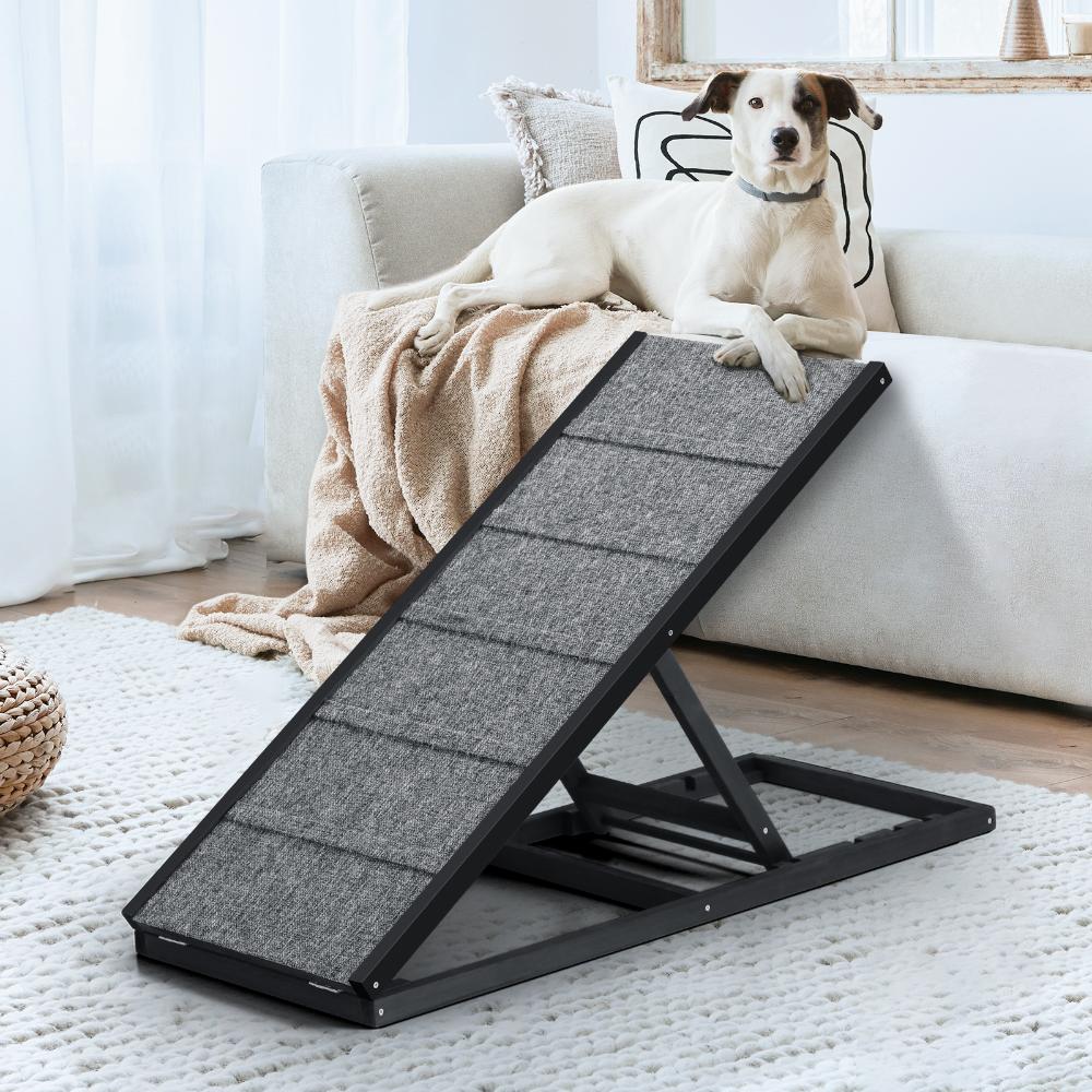 Adjustable Height Indoor Outdoor Foldable Pet Ramp | Dog Stairs Travel Ramp Extra Grip