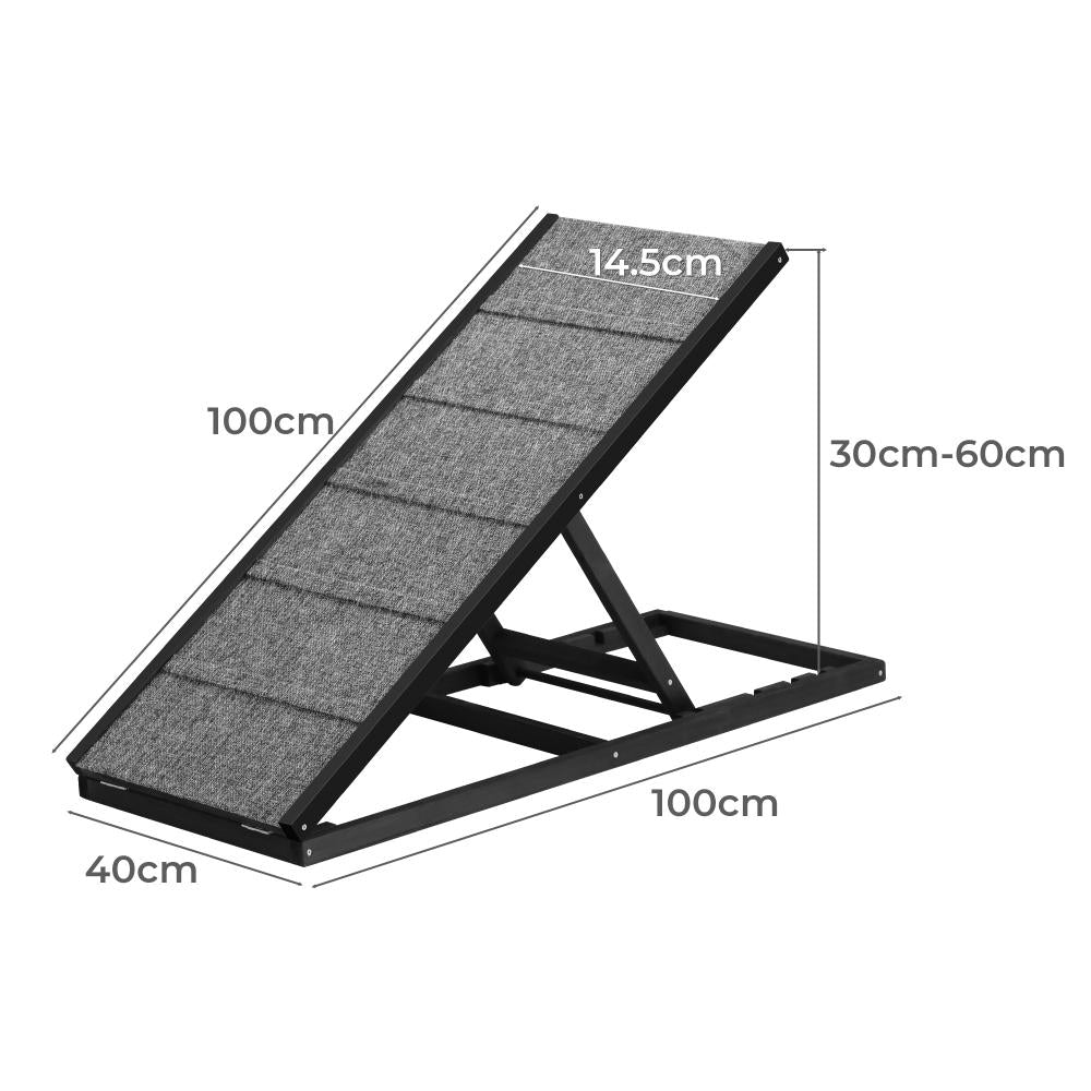 Adjustable Height Indoor Outdoor Foldable Pet Ramp | Dog Stairs Travel Ramp Extra Grip
