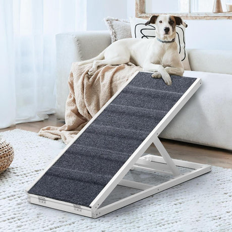 Adjustable Height Indoor Outdoor Foldable Pet Ramp | Dog Stairs Travel Ramp Extra Grip