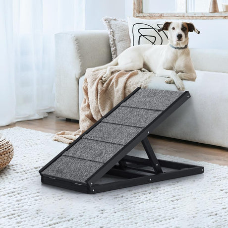 Adjustable Height Indoor Outdoor Foldable Pet Ramp | Dog Stairs Travel Ramp Extra Grip