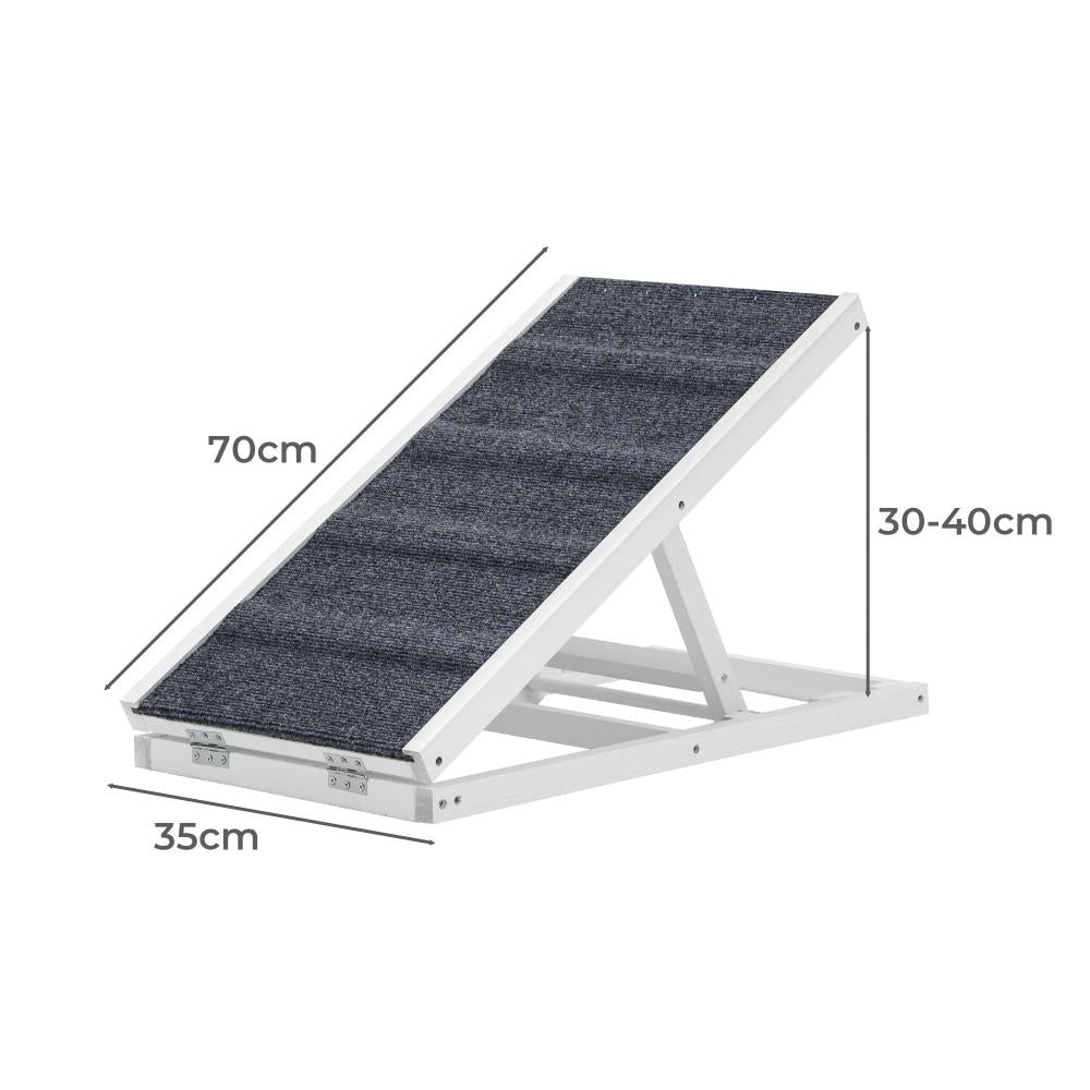 Adjustable Height Indoor Outdoor Foldable Pet Ramp | Dog Stairs Travel Ramp Extra Grip