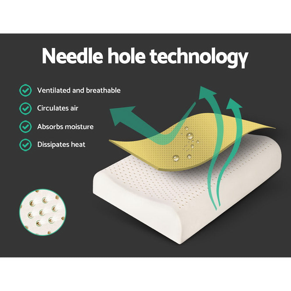 Set of Two Essezna Natural Latex Airmax Pillows | Contour 2 Position Support Pillows