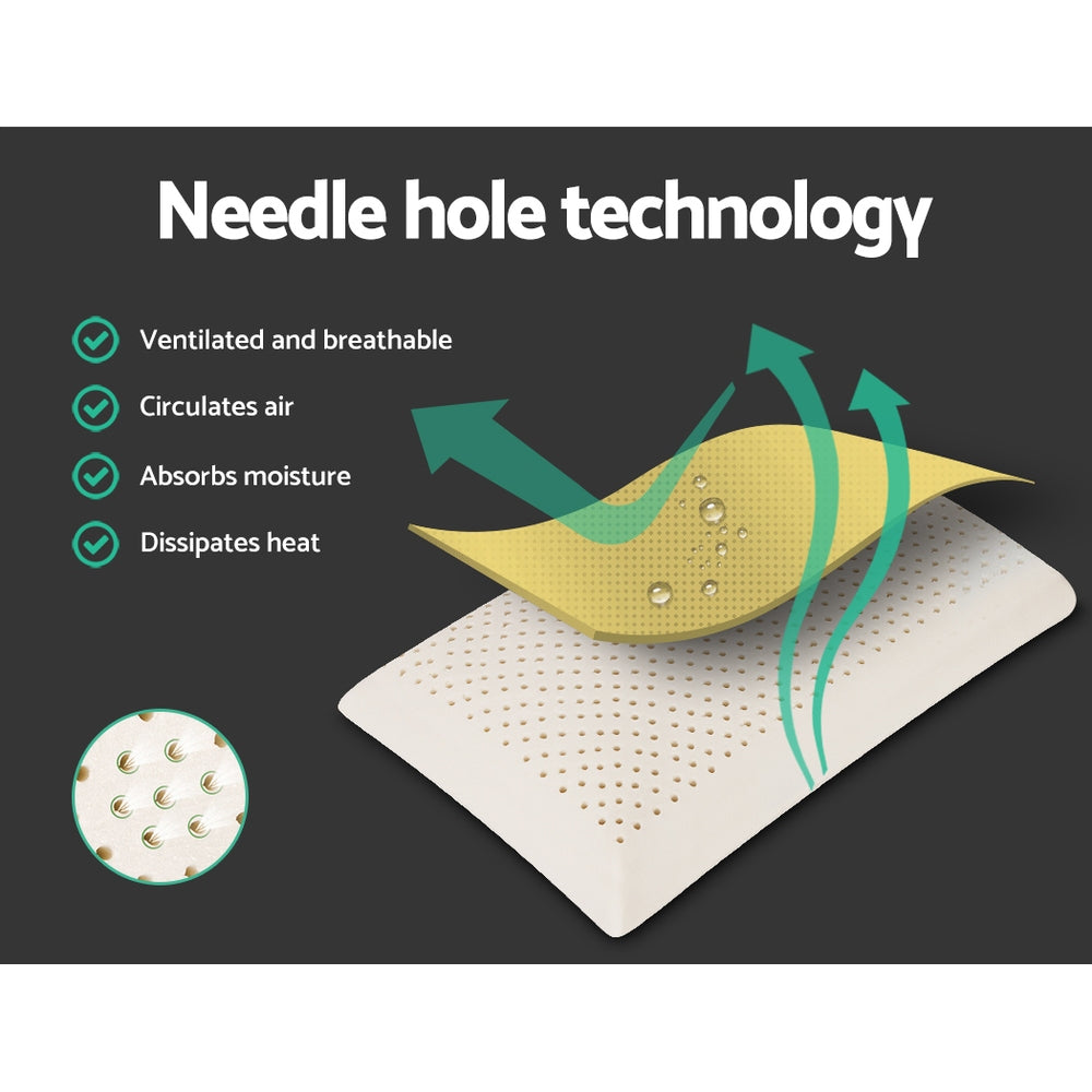 Set of Two Essezna Natural Latex Airmax Pillows | Comfortable Breathable Support Pillows