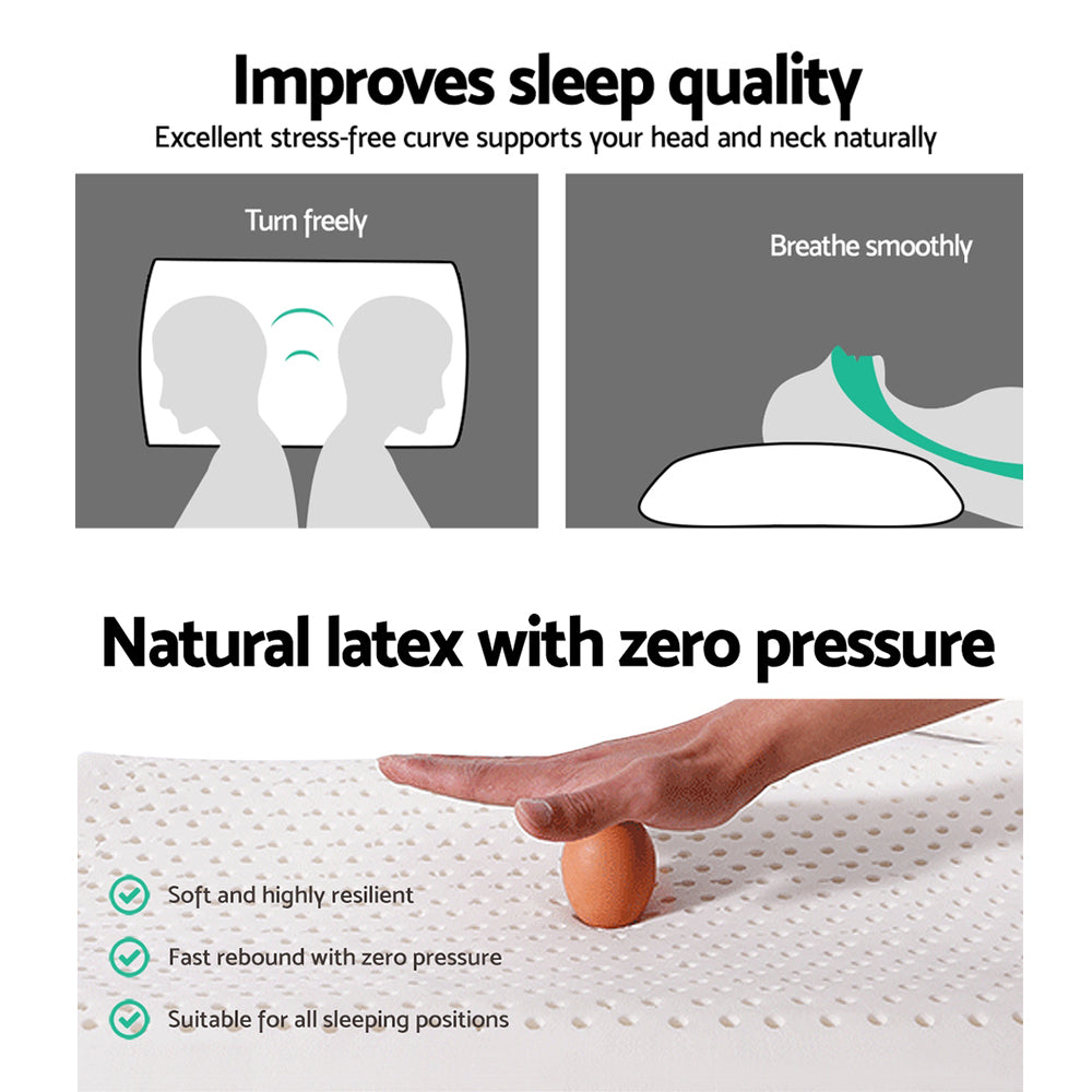 Set of Two Essezna Natural Latex Airmax Pillows | Comfortable Breathable Support Pillows
