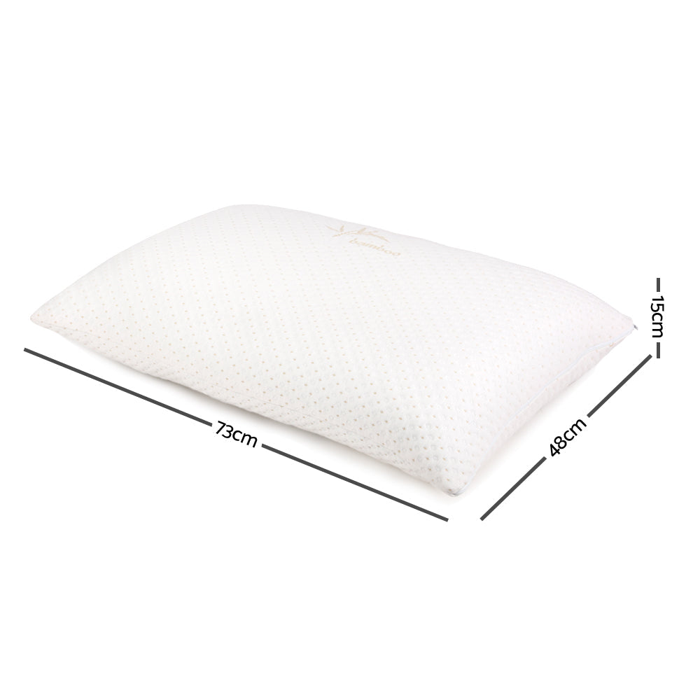Essenza Two Bamboo Memory Foam Pillows | Cooling Gel Infused Sleep Support Pillows