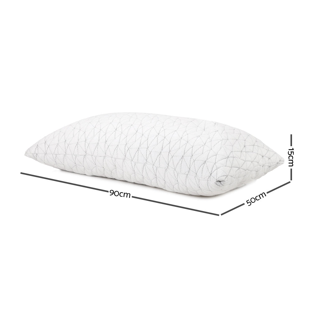 Two Essenza King Size Gel Infused Memory Foam Pillows | Hypo Allergenic Extra Large Support Pillows