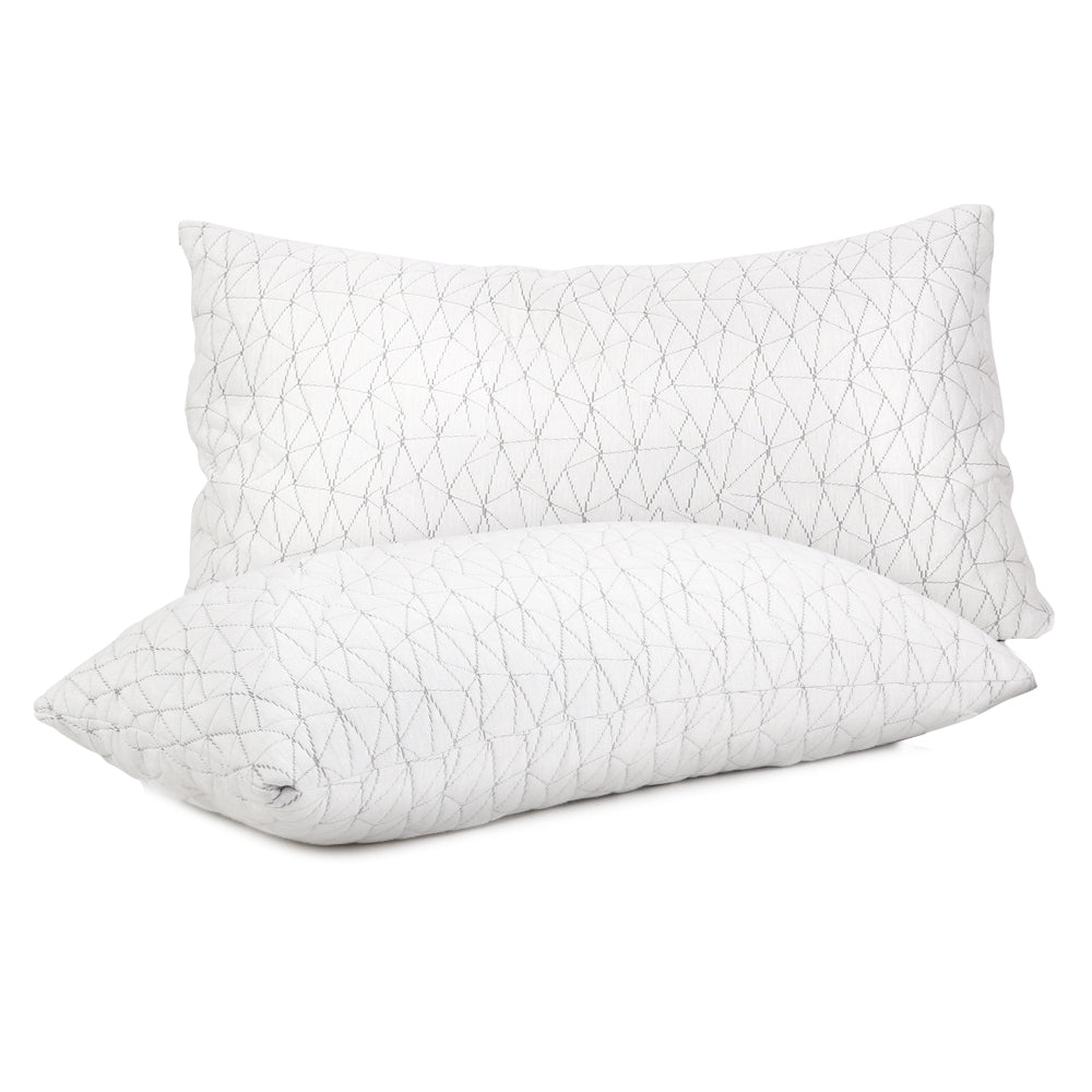 Two Essenza King Size Gel Infused Memory Foam Pillows | Hypo Allergenic Extra Large Support Pillows