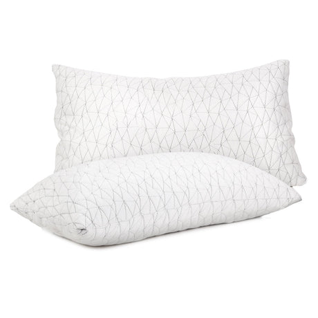Two Essenza King Size Gel Infused Memory Foam Pillows | Hypo Allergenic Extra Large Support Pillows
