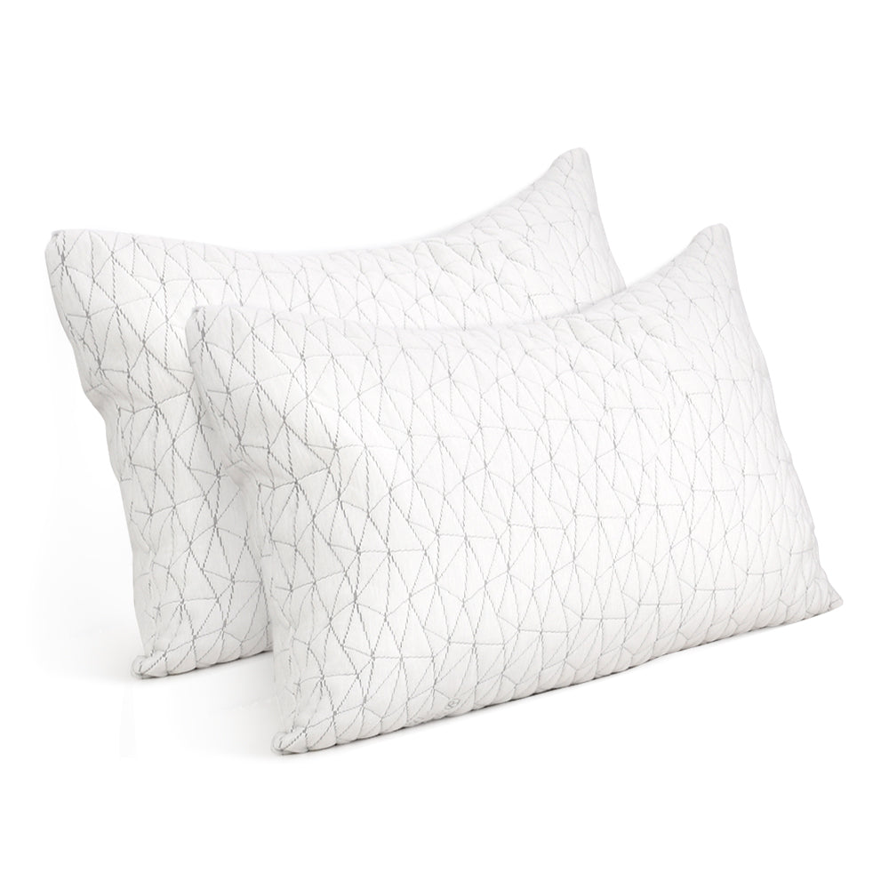 Two Essenza King Size Gel Infused Memory Foam Pillows | Hypo Allergenic Extra Large Support Pillows