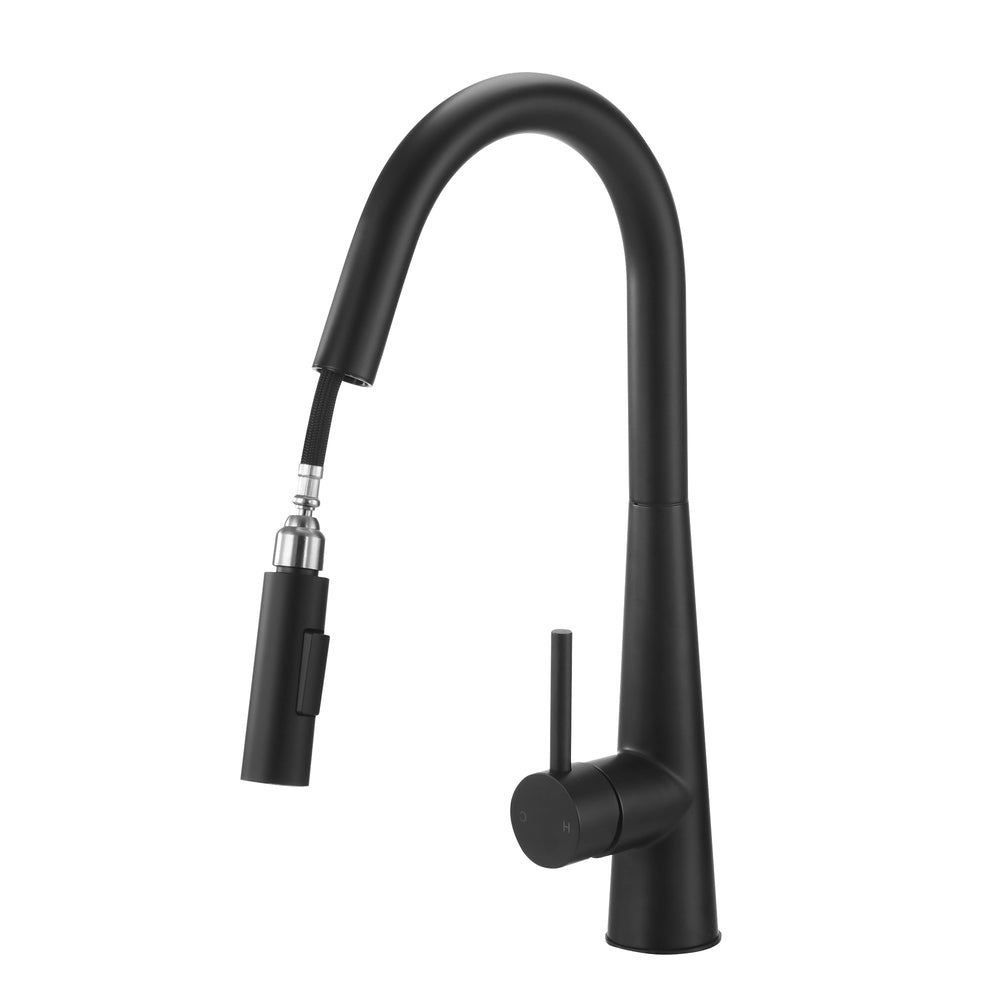 Miazzi Quality Pull Out Kitchen Mixer Tap in Black or Gun Metal | WELS 6 Kitchen Mixer Spray Faucet