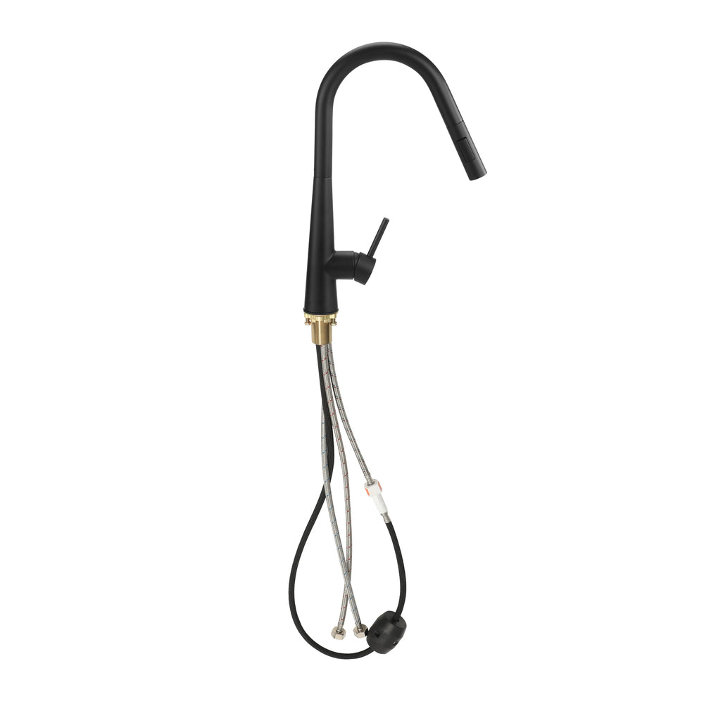 Miazzi Quality Pull Out Kitchen Mixer Tap in Black or Gun Metal | WELS 6 Kitchen Mixer Spray Faucet