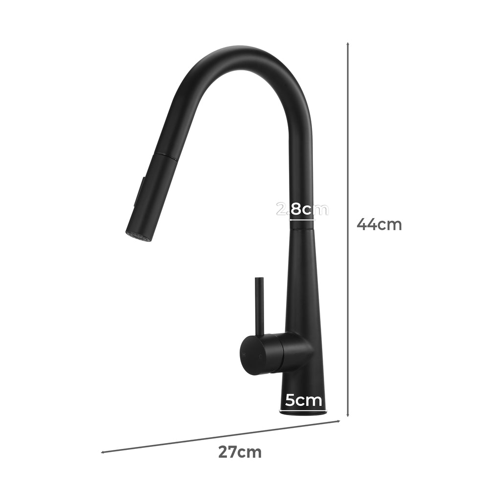 Miazzi Quality Pull Out Kitchen Mixer Tap in Black or Gun Metal | WELS 6 Kitchen Mixer Spray Faucet