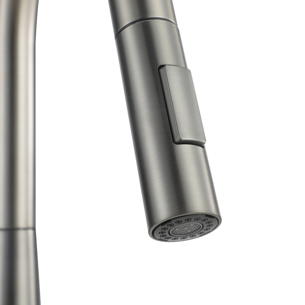 Miazzi Quality Pull Out Kitchen Mixer Tap in Black or Gun Metal | WELS 6 Kitchen Mixer Spray Faucet