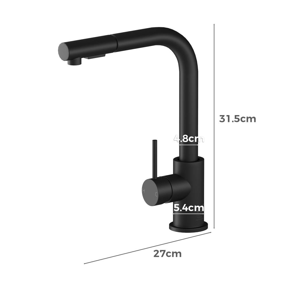 Super High Quality Pull Out Kitchen Mixer Tap in Black or Chrome | WELS 6 Kitchen Mixer Spray Faucet