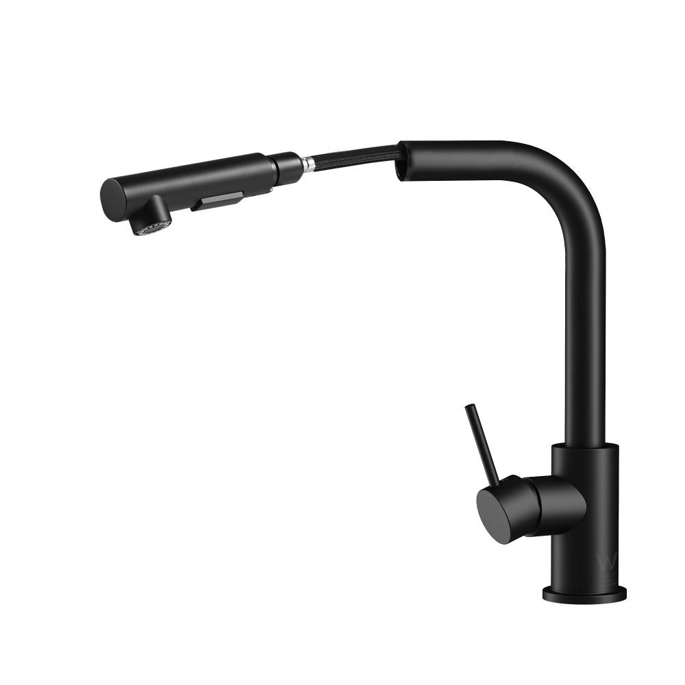 Super High Quality Pull Out Kitchen Mixer Tap in Black or Chrome | WELS 6 Kitchen Mixer Spray Faucet