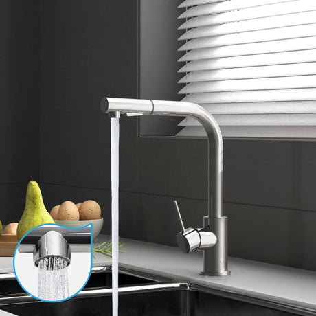 Super High Quality Pull Out Kitchen Mixer Tap in Black or Chrome | WELS 6 Kitchen Mixer Spray Faucet