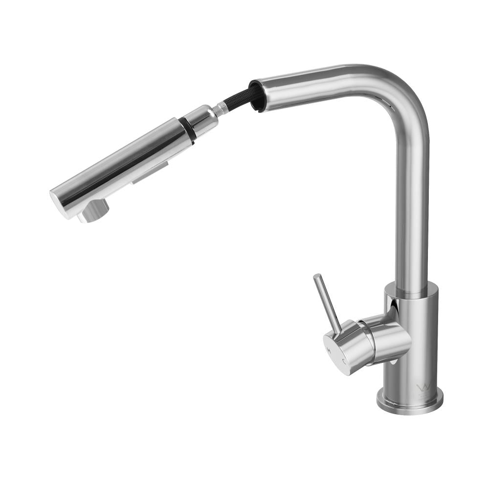 Super High Quality Pull Out Kitchen Mixer Tap in Black or Chrome | WELS 6 Kitchen Mixer Spray Faucet