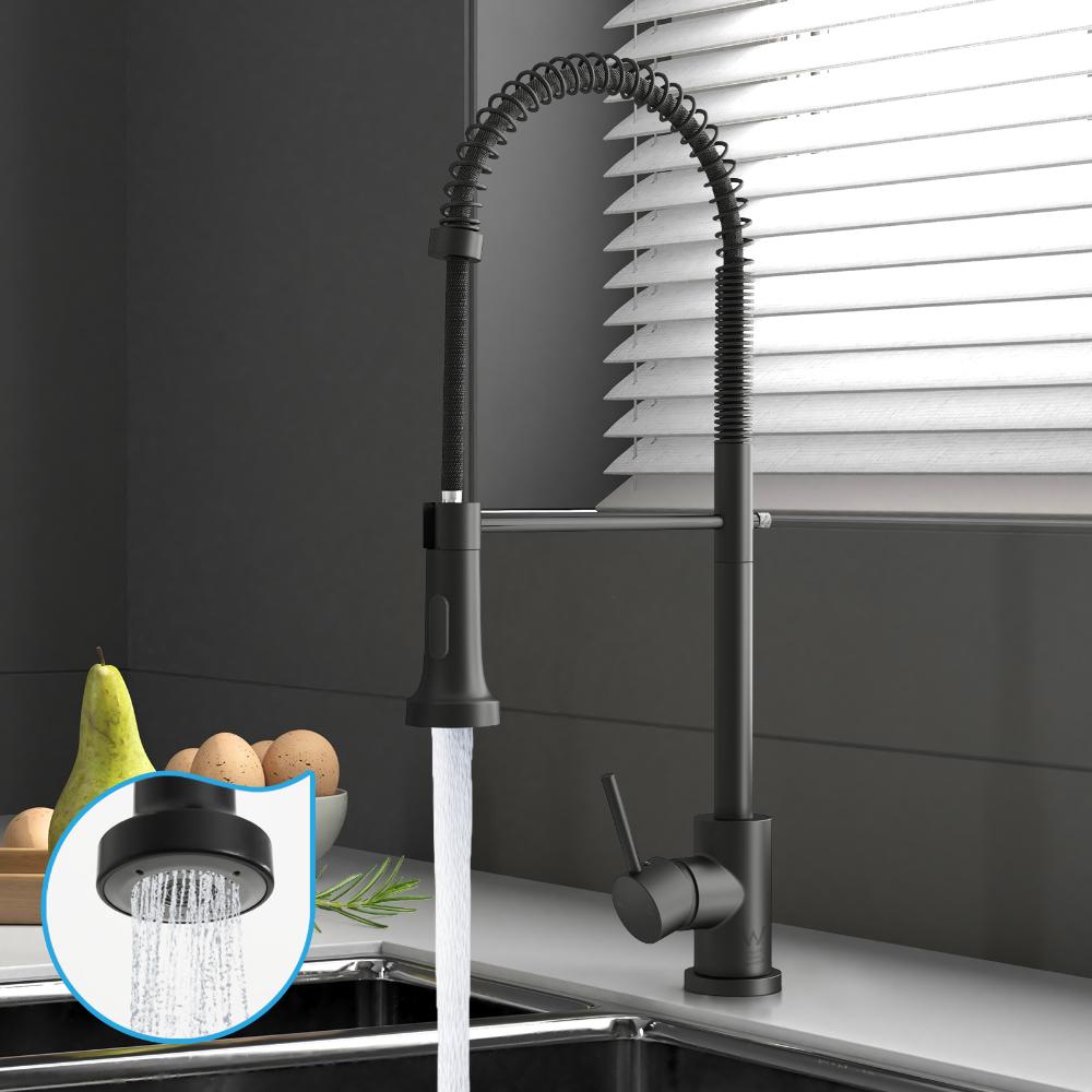Super High Quality Pull Out Kitchen Mixer Tap in Black or Chrome | WELS 6 Kitchen Mixer Spray Faucet
