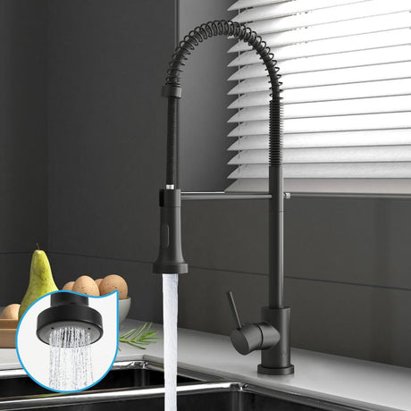 Super High Quality Pull Out Kitchen Mixer Tap in Black or Chrome | WELS 6 Kitchen Mixer Spray Faucet