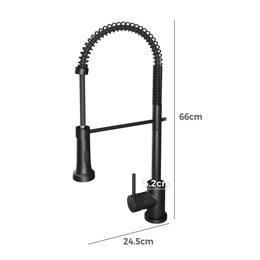 Super High Quality Pull Out Kitchen Mixer Tap in Black or Chrome | WELS 6 Kitchen Mixer Spray Faucet