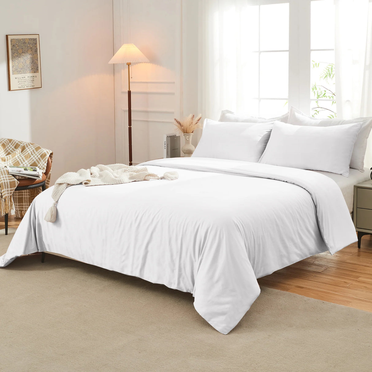 Luxiore 500TC Superior 100% Cotton Quilt Cover Set | Super Fine Pure Cotton Luxury Duvet Set