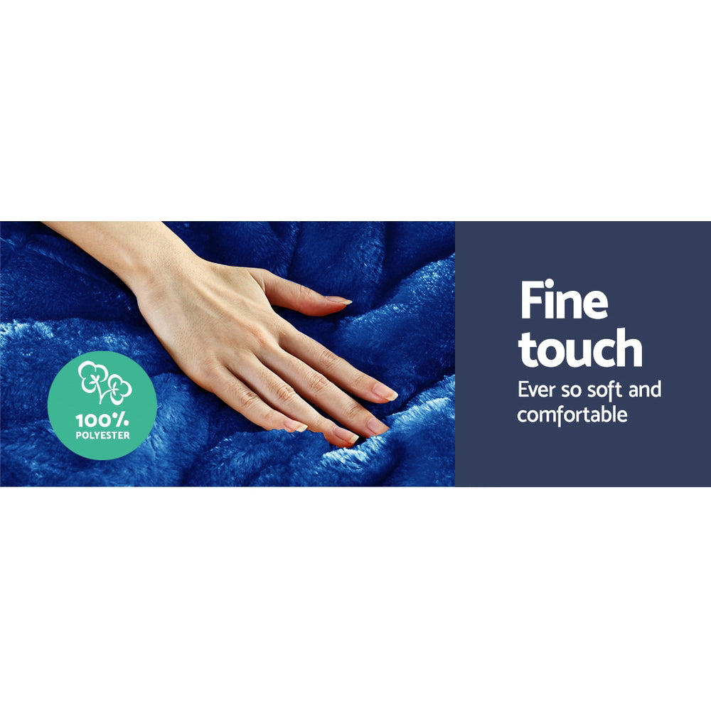 Nuvola Soft Touch Faux Mink Thermal 500GSM Comforter Set | 3pc Ultra Warm Bedding Quilt Set