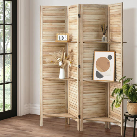 Amalfi Timber Louvre Room Divider Privacy Screen| Versatile Room Panel Divider Display
