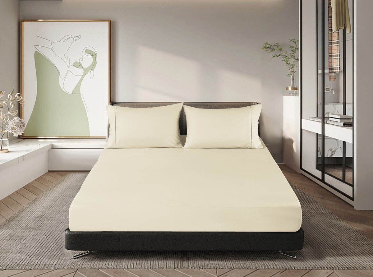 Ramesses Premium Cooling 100% Bamboo Fitted Sheet Combo Set | Deluxe Soft Cooling Bamboo Bedding