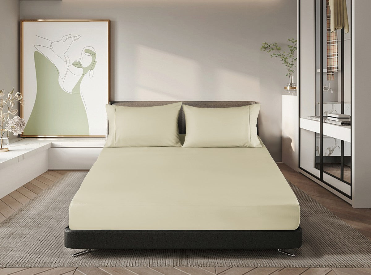 Ramesses Premium Cooling 100% Bamboo Fitted Sheet Combo Set | Deluxe Soft Cooling Bamboo Bedding