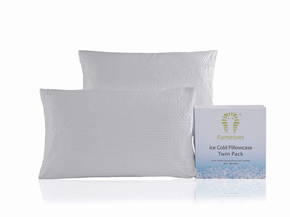 Set of Two Ramesses Super Cooling Ice Cold Pillowcases | Summer Cooling Sleep Pillowcases