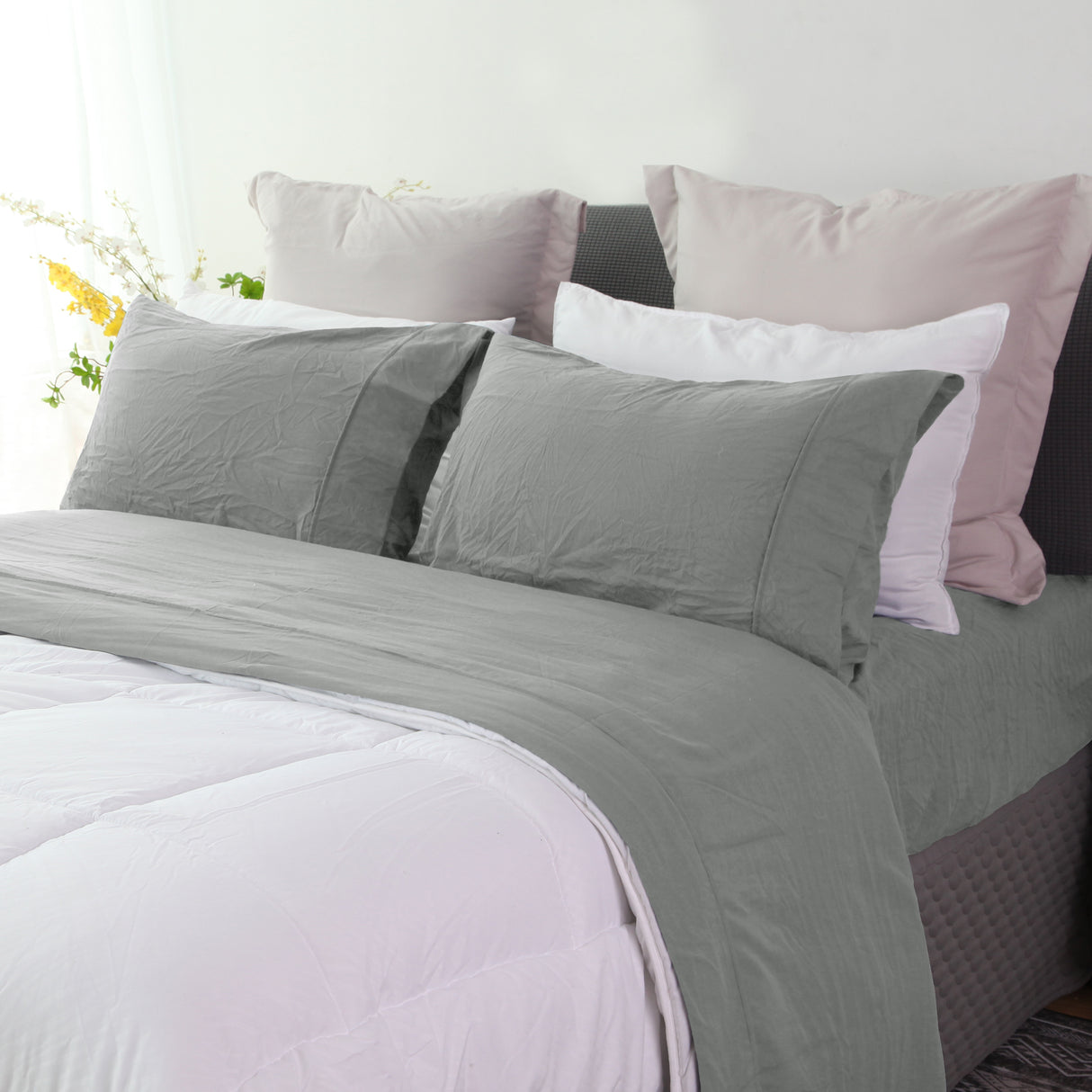 Ramesses 2000TC Soft Pebble Wash Sheet Set | Vintage Wash Breathable Sheets